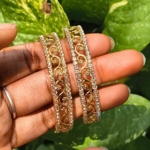 White Stone Bangles